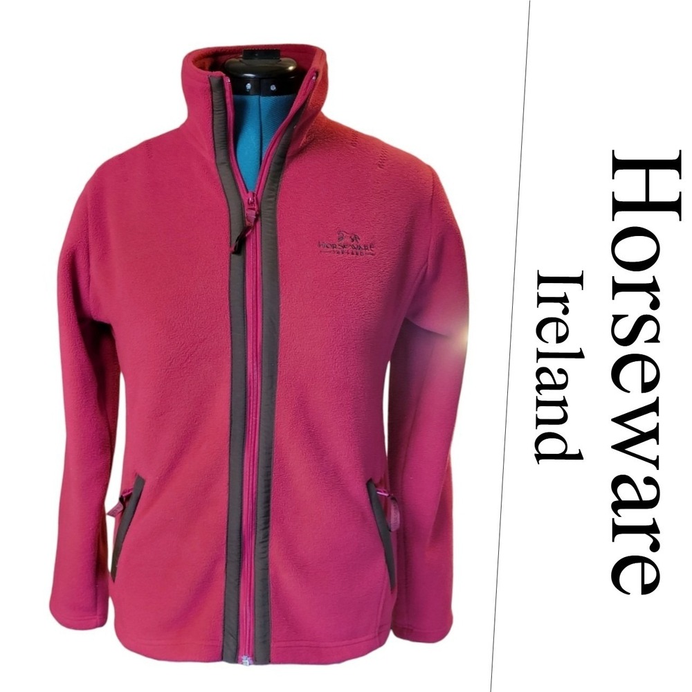 Horseware Ireland Womens Full Zip Fleece Jacket Mock Neck Size Medium‎
